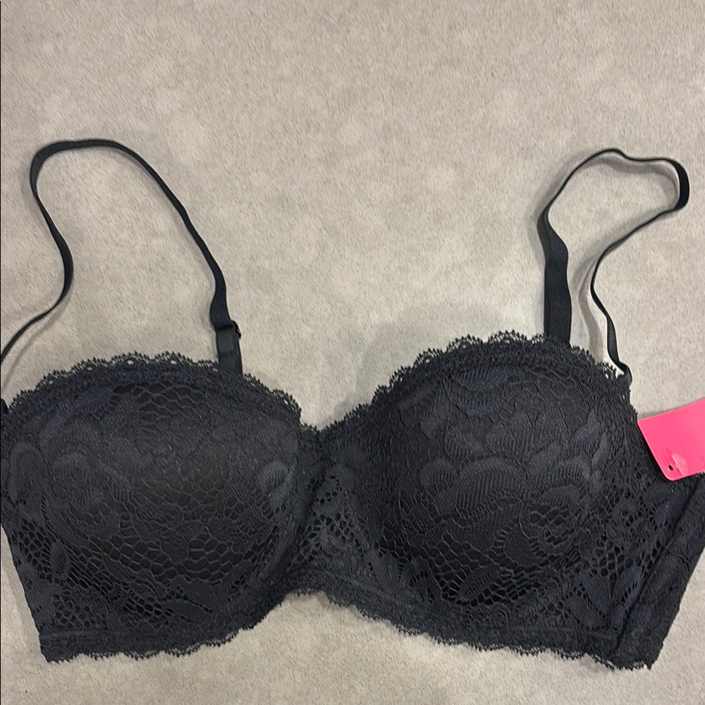 Xhilaration Black Lace Push-Up Bra with Underwire Support